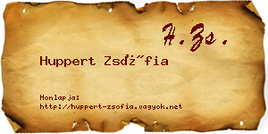 Huppert Zsófia névjegykártya